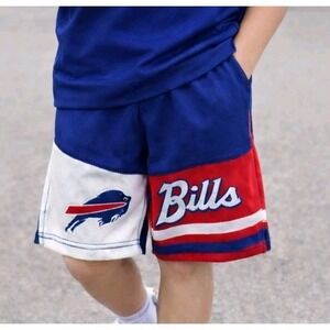 NWT Youth Buffalo Bills Royal Fandemonium Mesh Shorts Sz M NFL Fan Gear Athletic